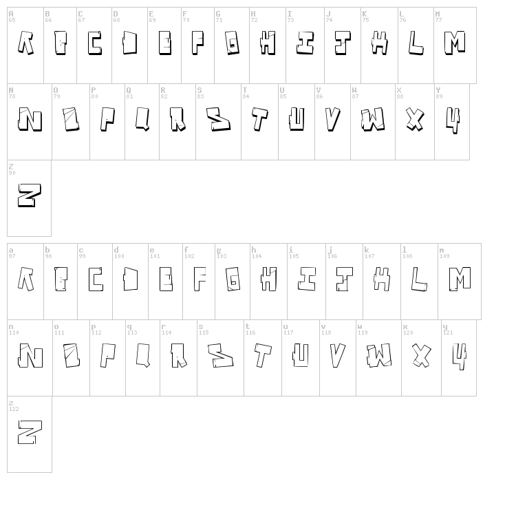 Vandal On The Fluid font map